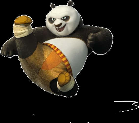 Animated Kung Fu Panda Action Pose PNG