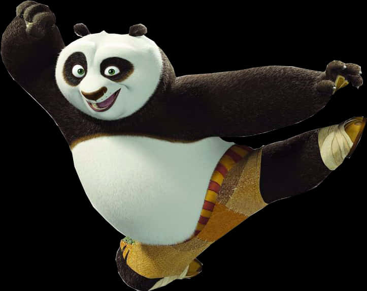 Animated Kung Fu Panda Action Pose PNG