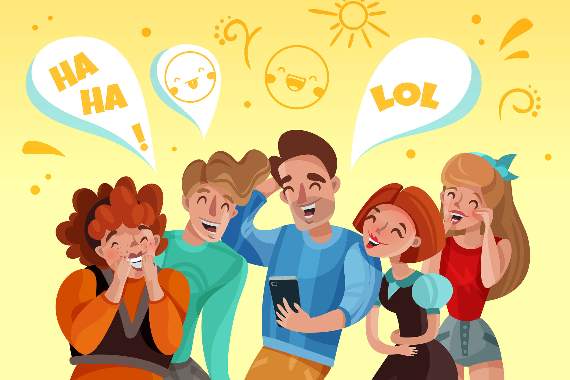 Animated Laughing People Wallpaper
