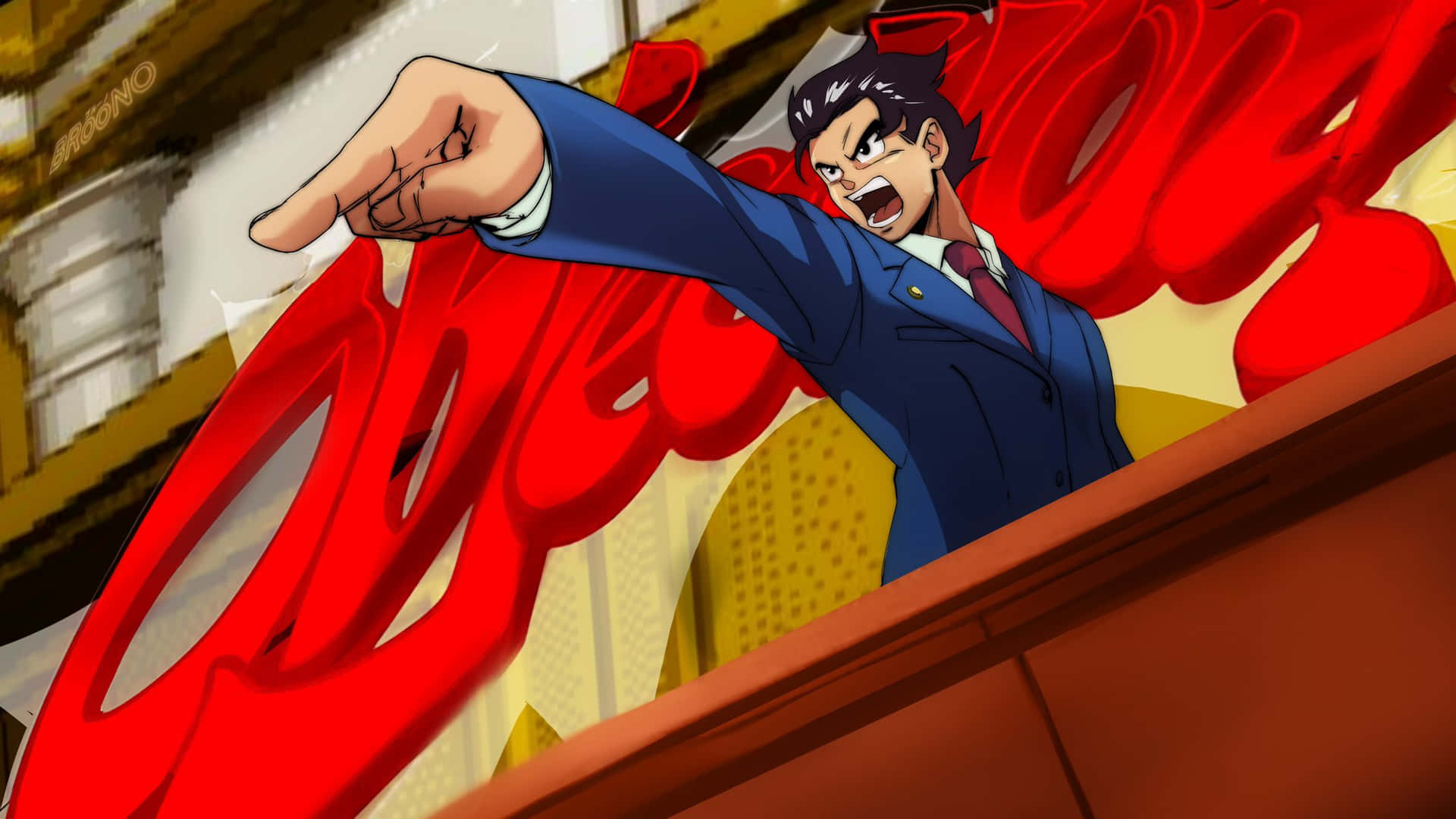 Animated Lawyer Objecting Wallpaper