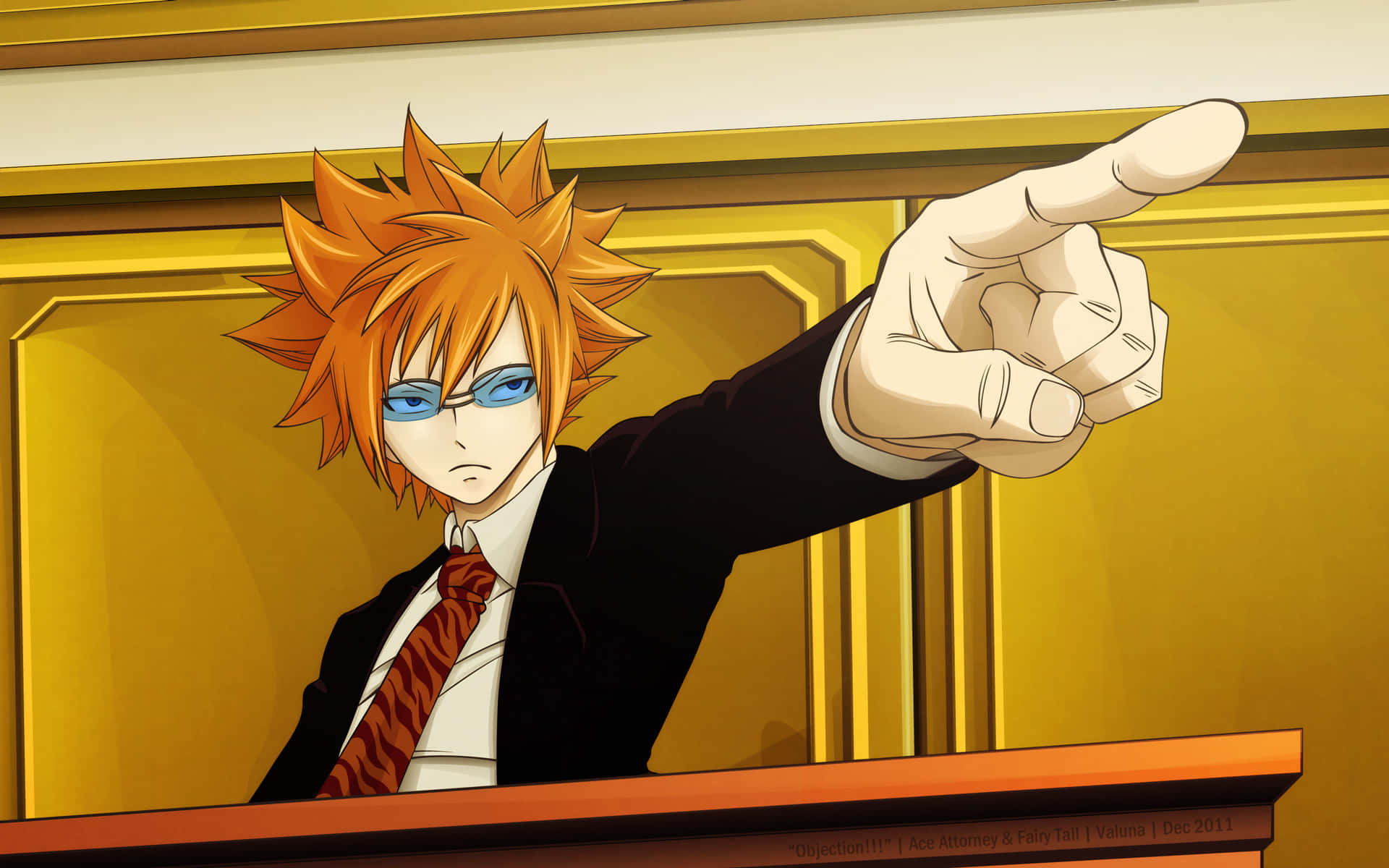 Animated Lawyer Pointing Objection Wallpaper
