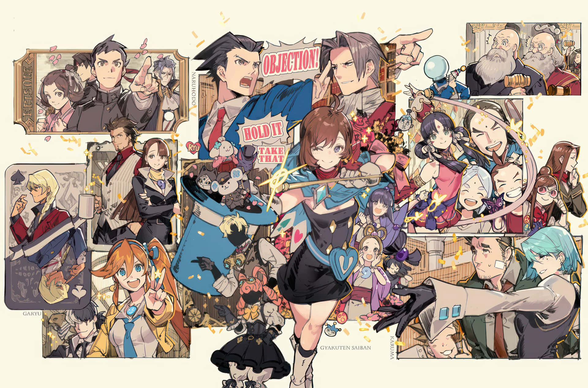 Animated Lawyers Collage Artwork Wallpaper