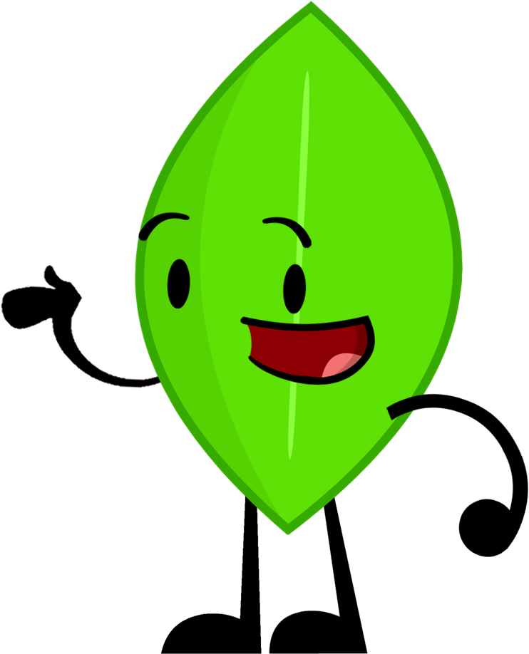 Animated Leaf Character Smiling.png PNG