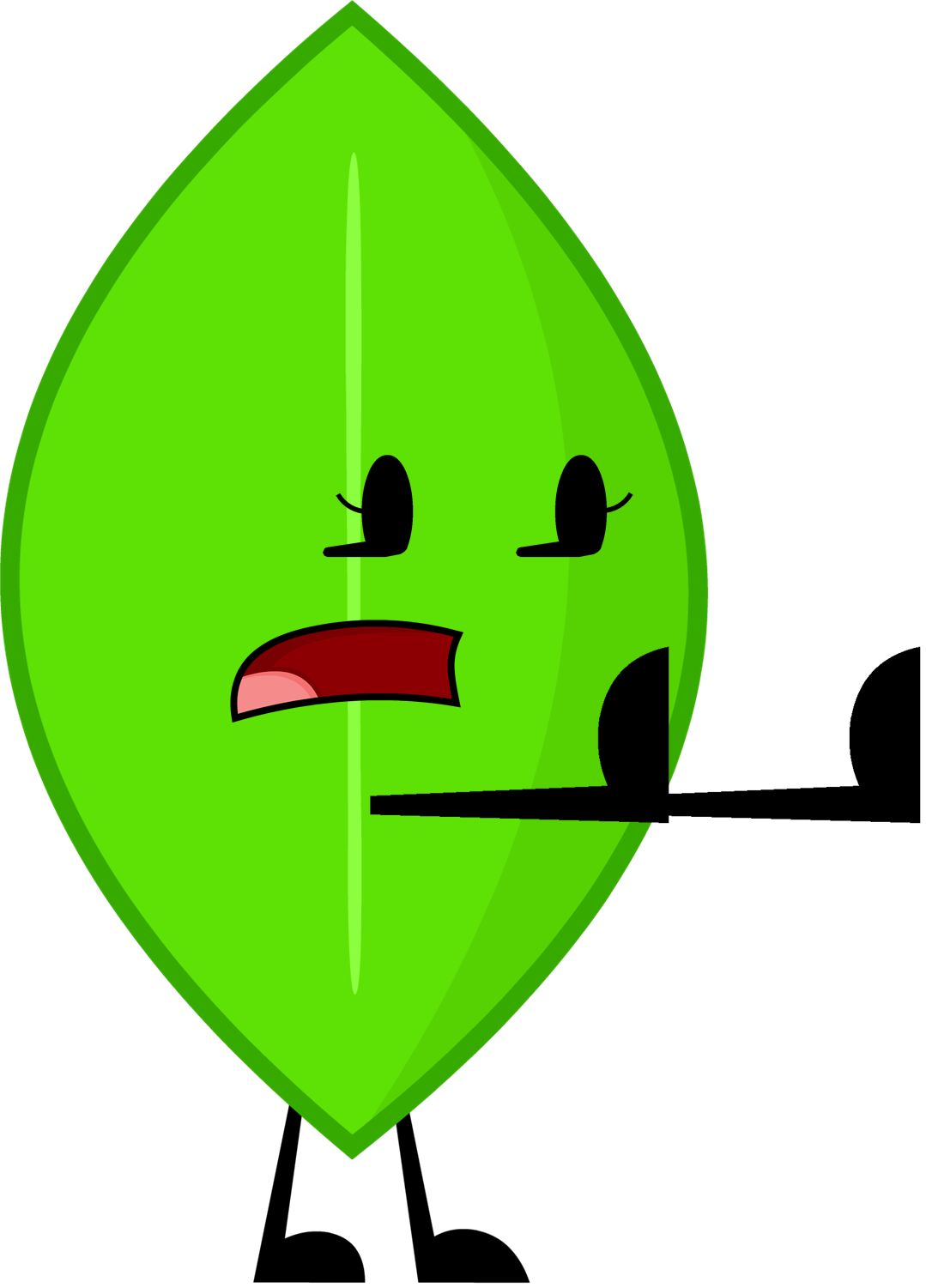 Animated Leaf Character Standing PNG