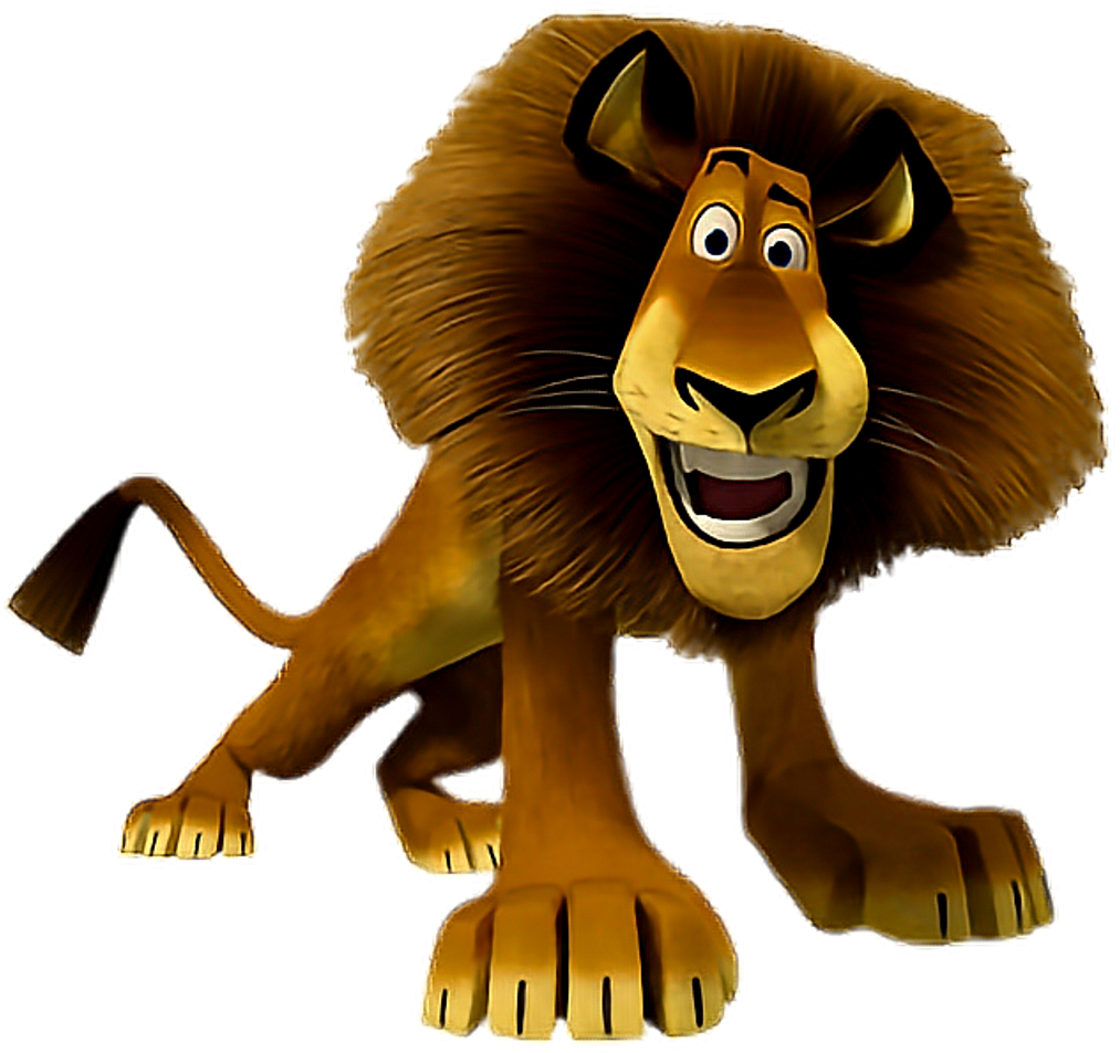 Animated Lion Character Smiling PNG