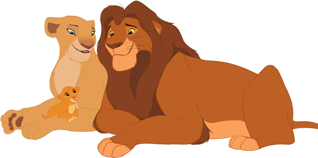 Animated Lion Family PNG