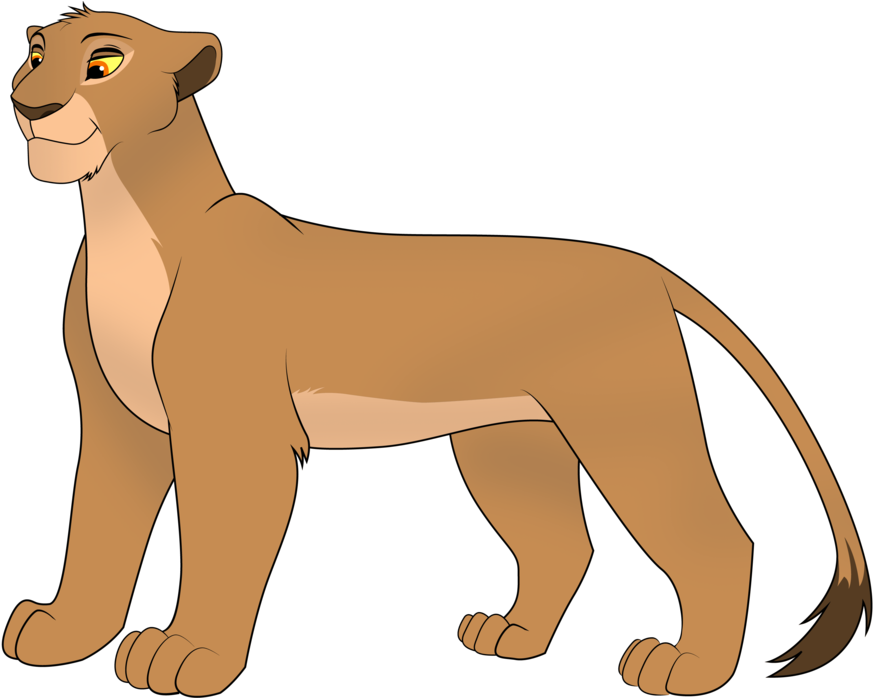 Animated Lioness Side View PNG