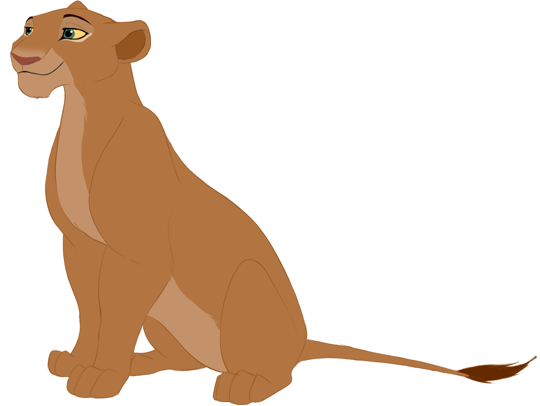 Animated Lioness Sitting Pose PNG