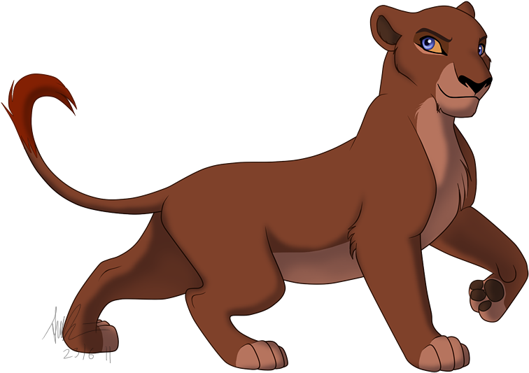 Animated Lioness Striding PNG