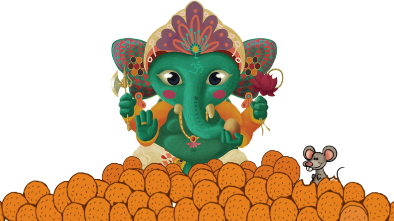 Animated Lord Ganeshand Mouse PNG