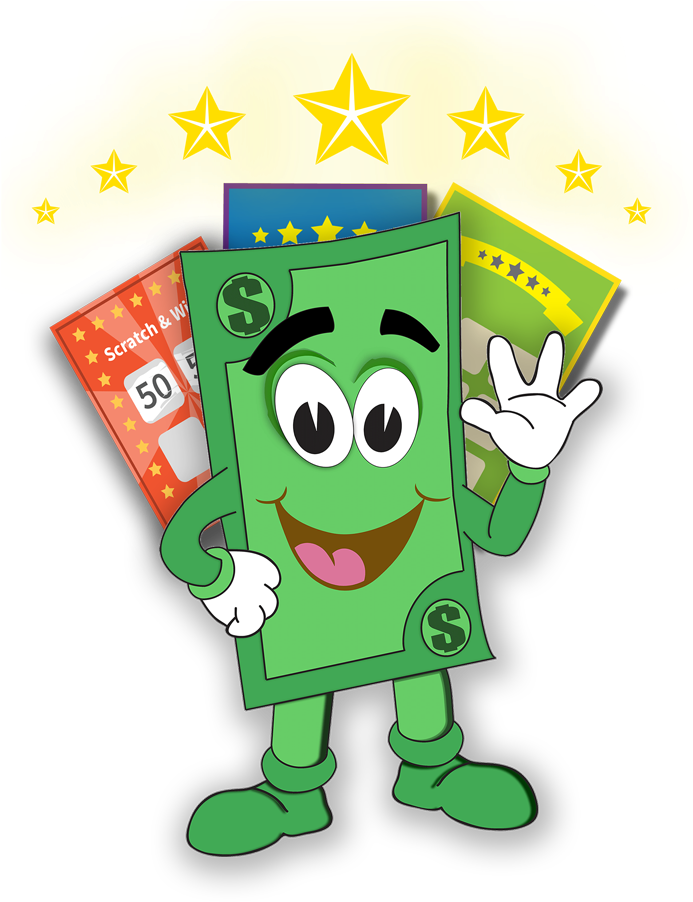 Animated Lottery Ticket Character PNG