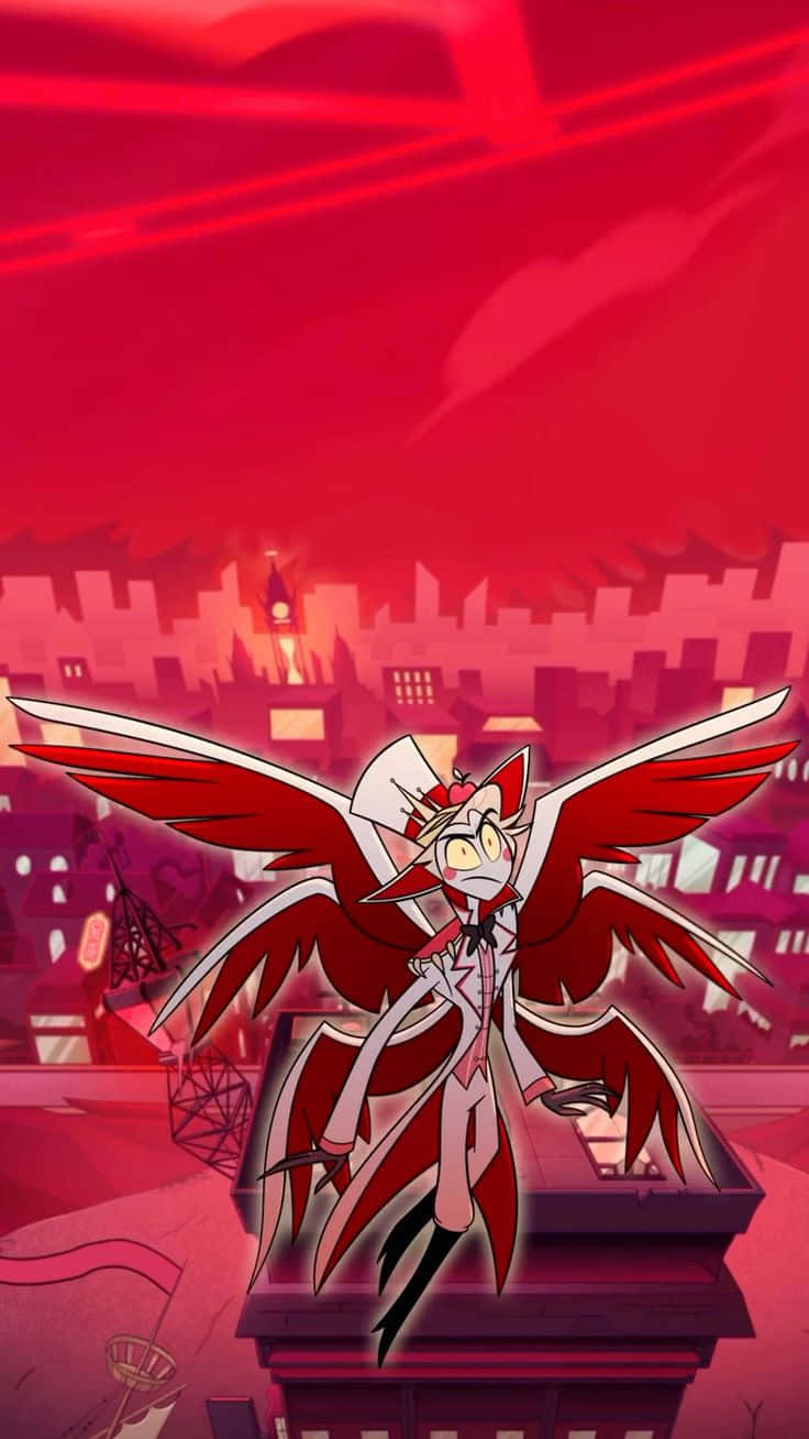 Animated Lucifer Overlooking Cityscape Wallpaper