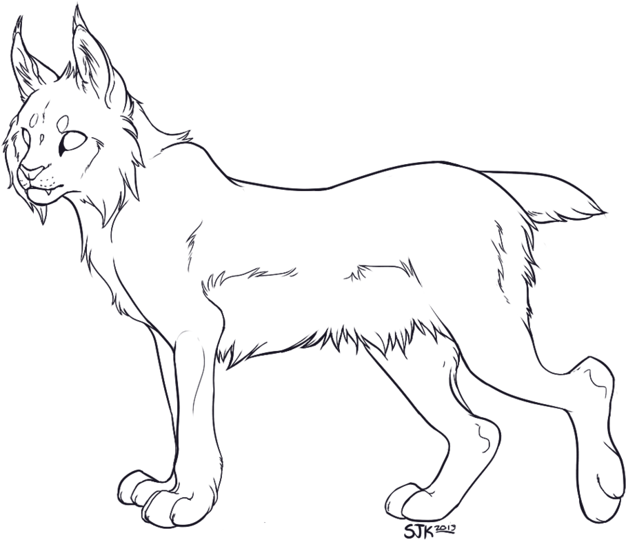 Animated Lynx Lineart PNG
