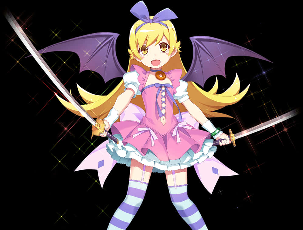 Animated Magical Girl With Sword PNG