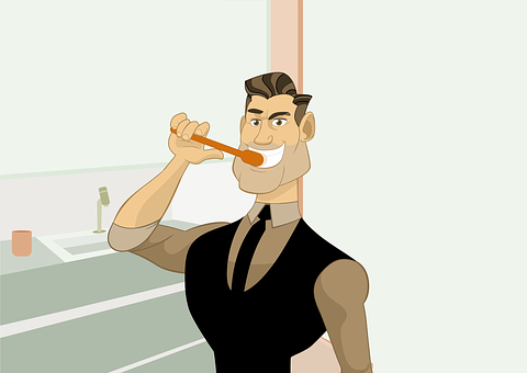 Animated Man Brushing Teeth PNG
