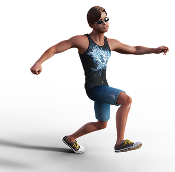 Animated Man Running Pose PNG