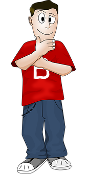 Animated Manin Red Shirt PNG