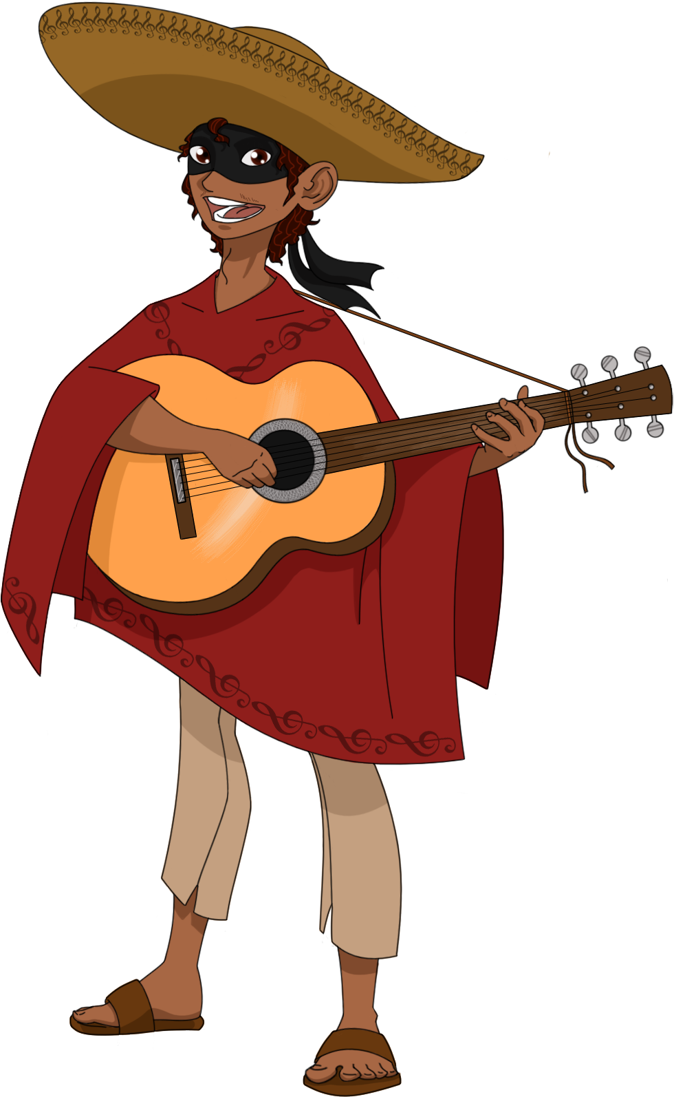 Animated Mariachi Guitar Player PNG