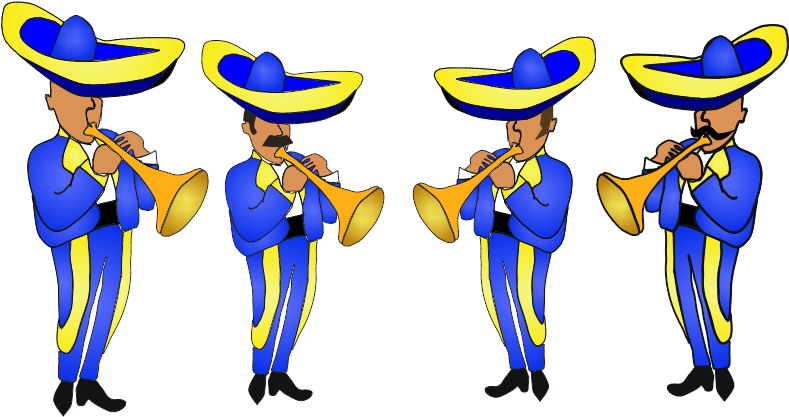 Animated Mariachi Trumpet Players PNG