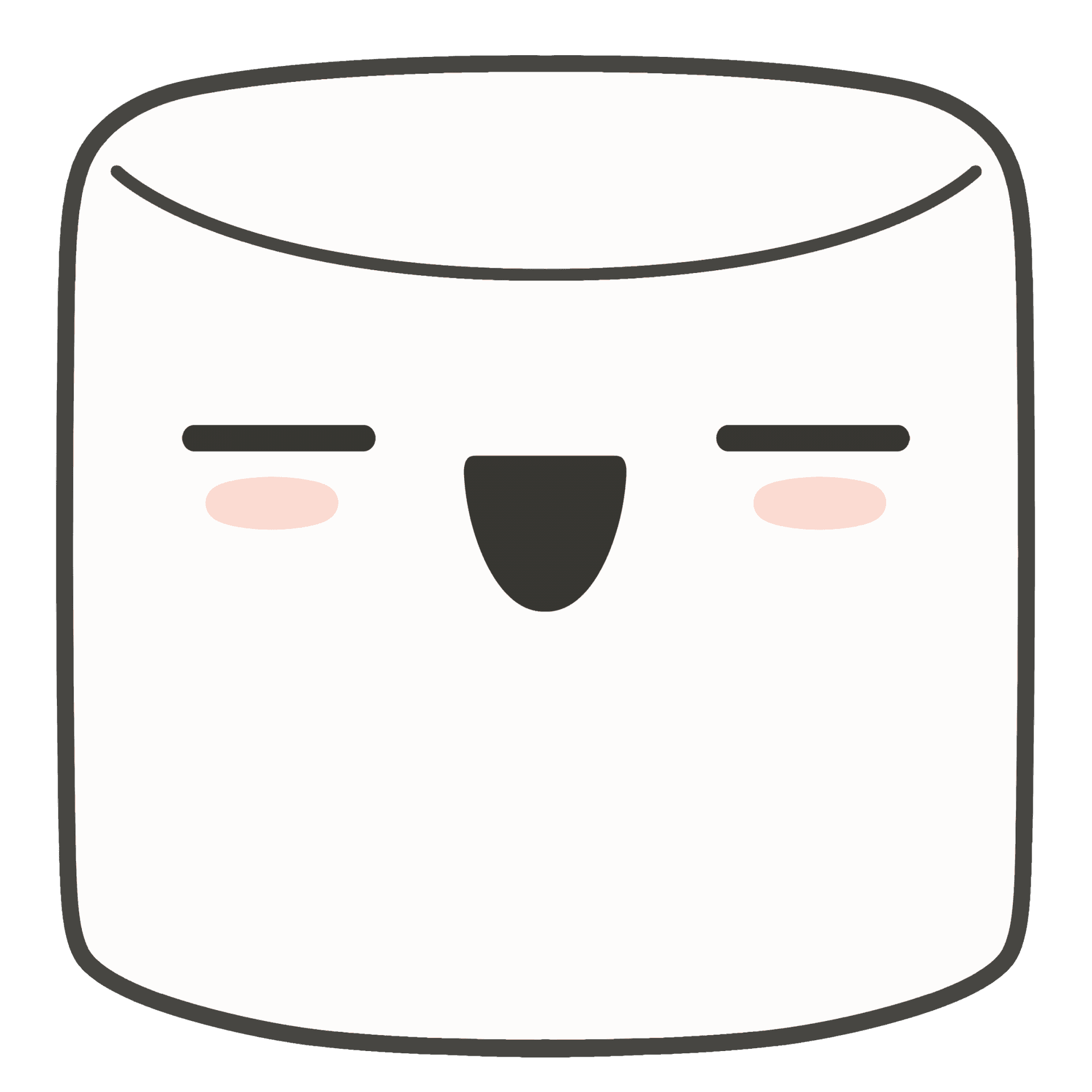 Animated Marshmallow Face Graphic PNG