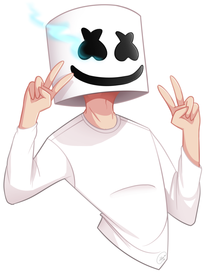 Animated Marshmello Peace Sign PNG