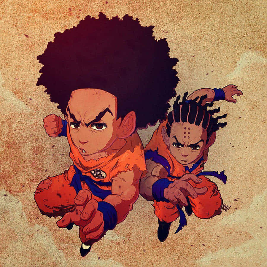 Animated Martial Arts Duo Wallpaper