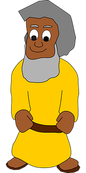 Animated Medieval Manin Yellow Robe PNG