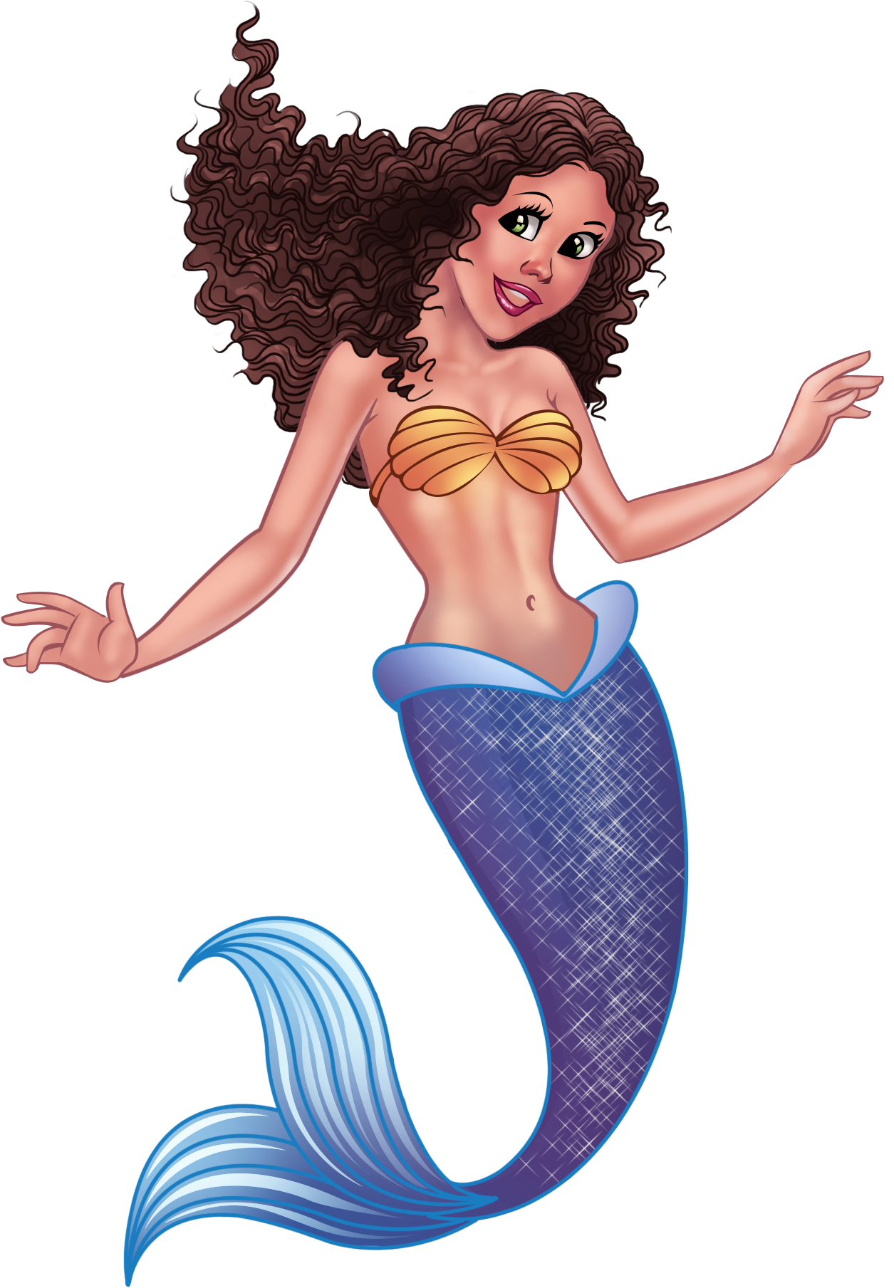 Animated Mermaid Illustration PNG