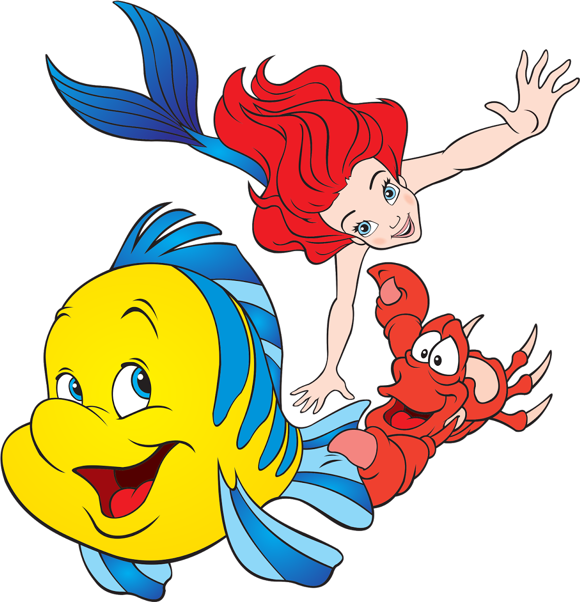 Animated Mermaidand Sea Friends Clipart PNG