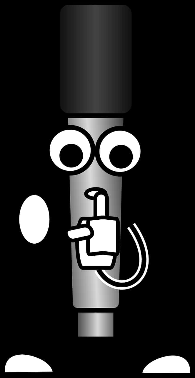 Animated Microphone Character PNG