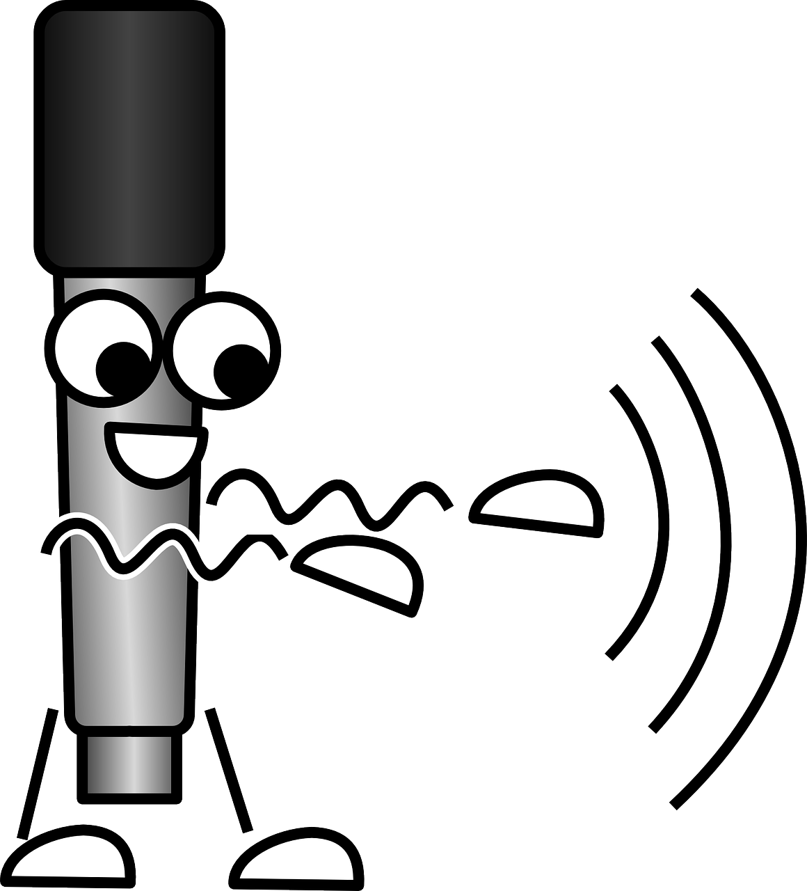 Animated Microphone Character PNG