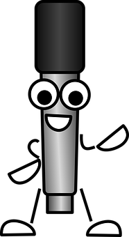 Animated Microphone Character PNG