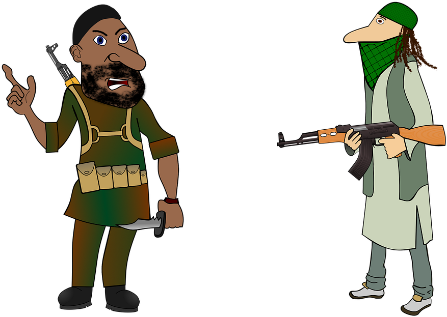 Animated Militant Figures PNG