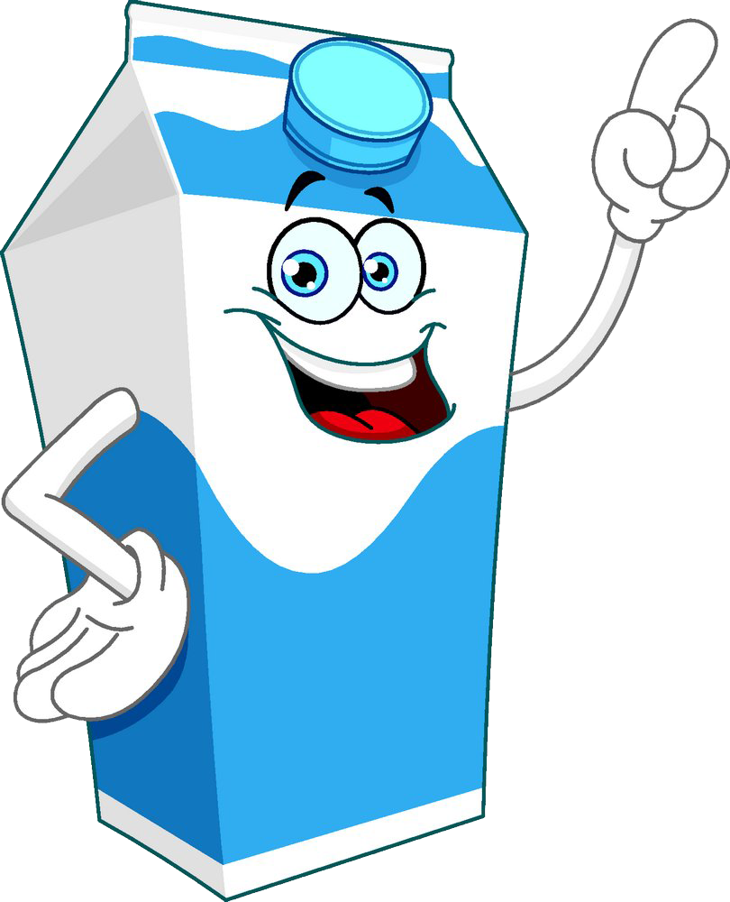 Animated Milk Carton Character PNG