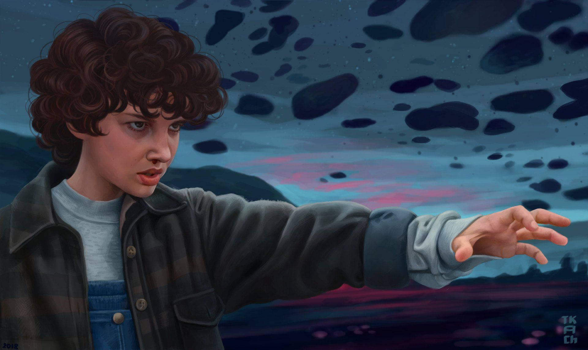 Download Animated Millie Bobby Brown Stranger Things Wallpaper | Wallpapers .com