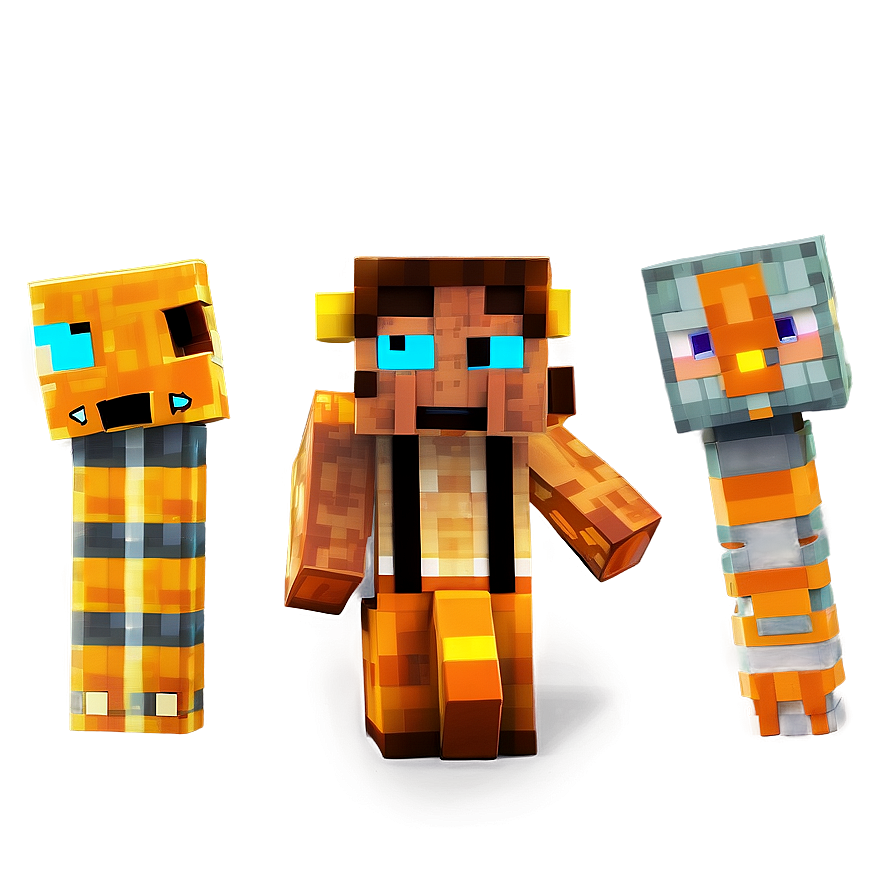 Animated Minecraft Characters Png 05252024 PNG