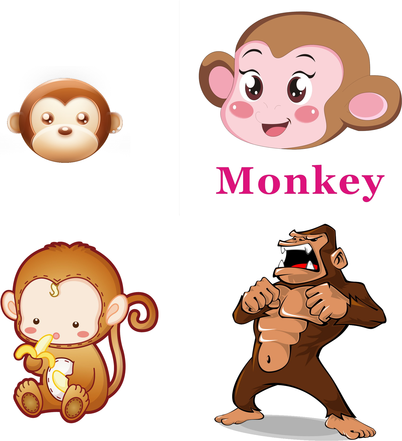 Animated Monkey Expressions PNG