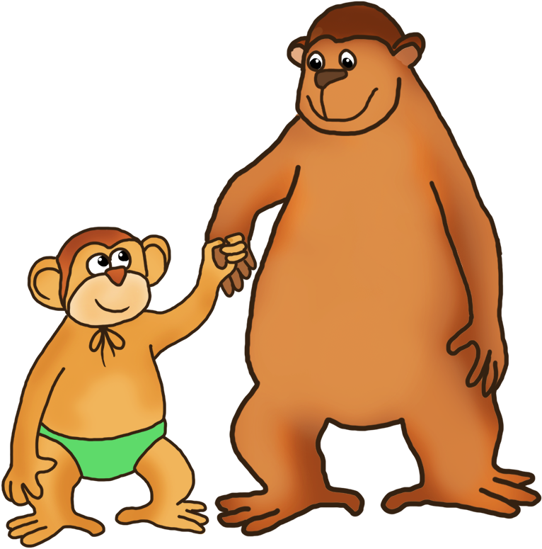Animated Monkey Friends PNG