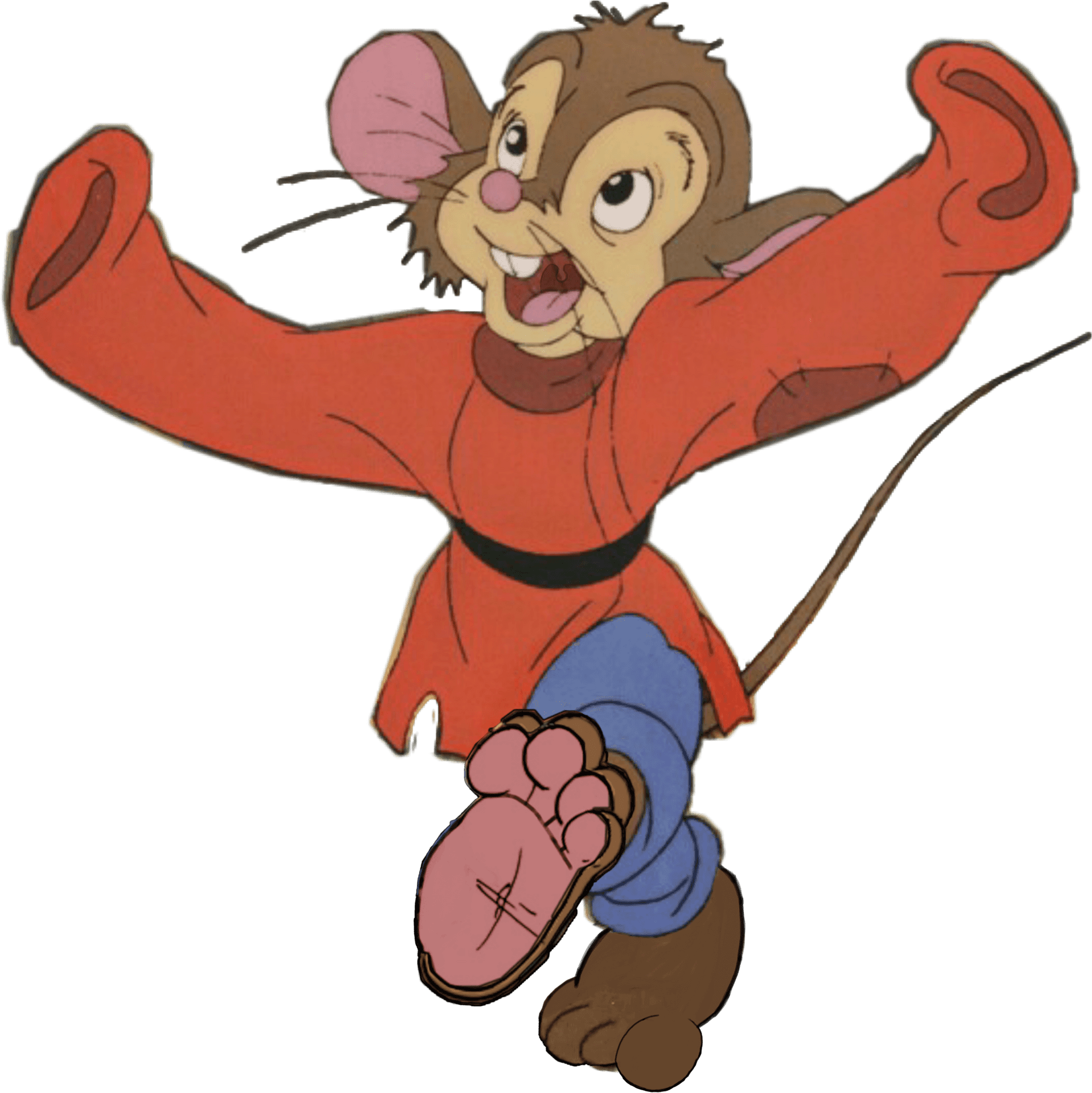 Animated Mouse Character Celebration Pose PNG