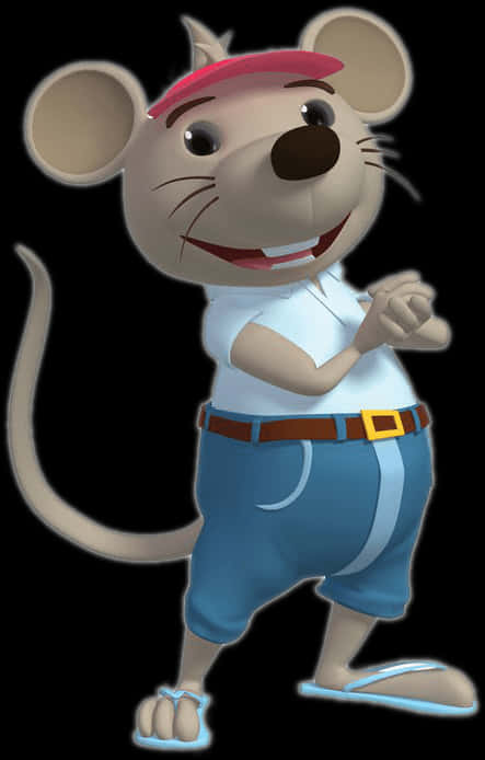 Animated Mouse Character Posing PNG