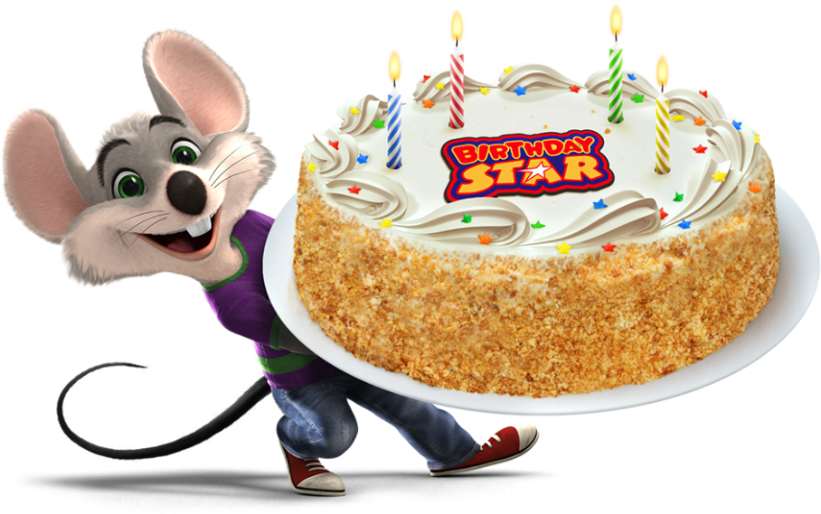 Animated Mousewith Birthday Cake PNG