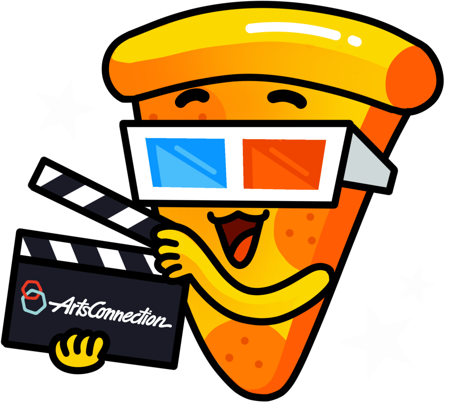 Animated Movie Enthusiast Pizza Slice PNG