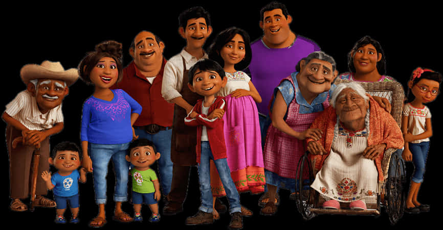 Animated Movie Family Gathering PNG