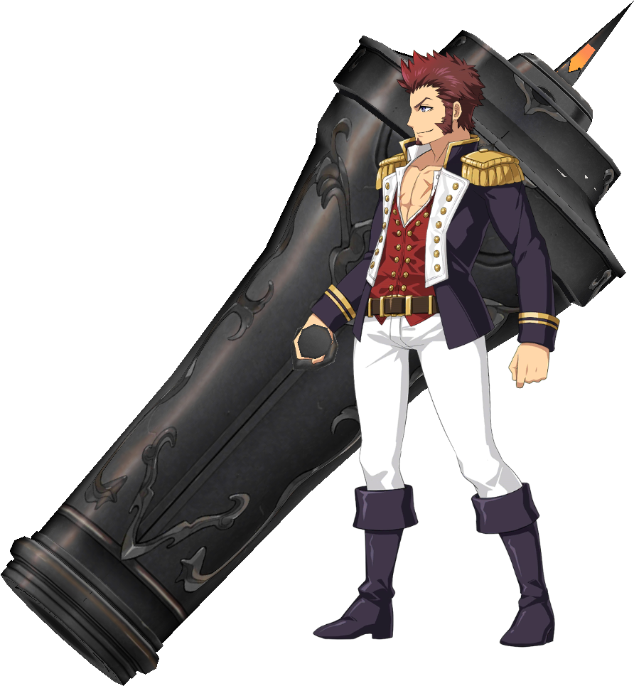 Animated Napoleonic Characterwith Cannon Arm PNG