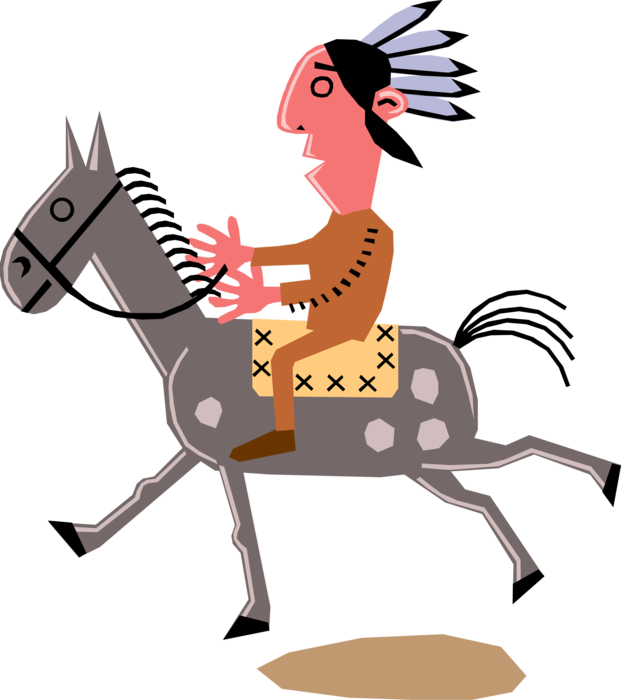 Animated Native American Horseback Riding PNG