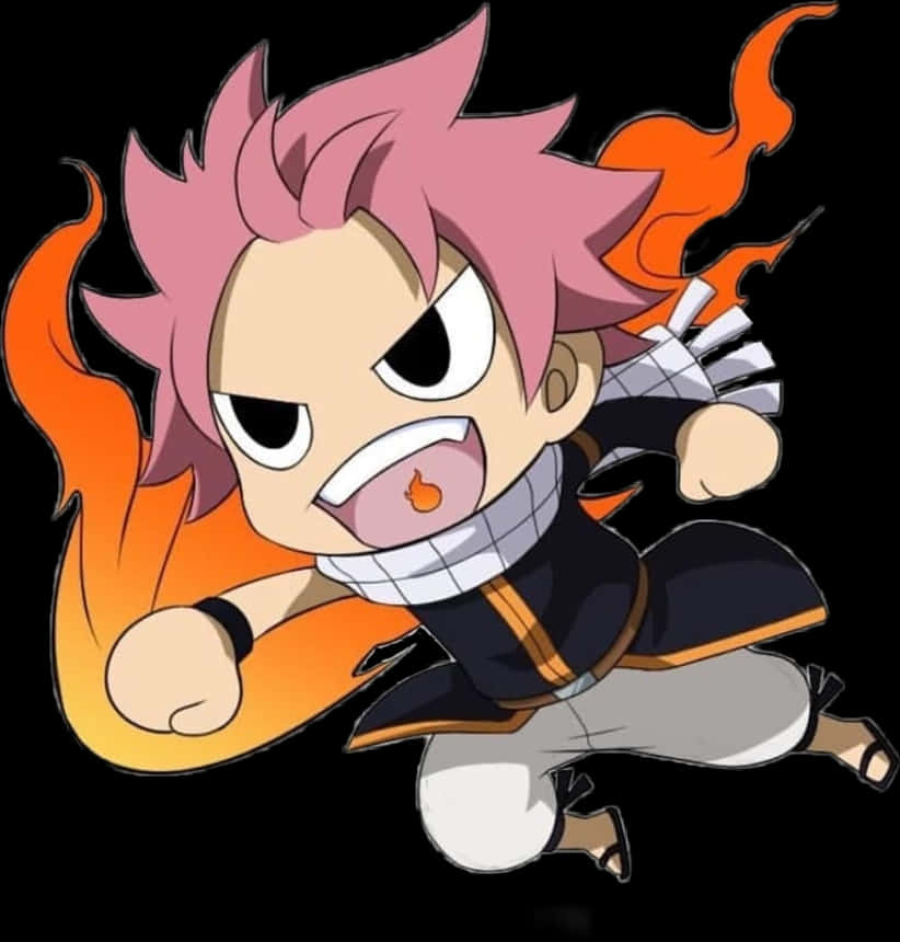 Animated Natsu Fire Dragon Roar PNG