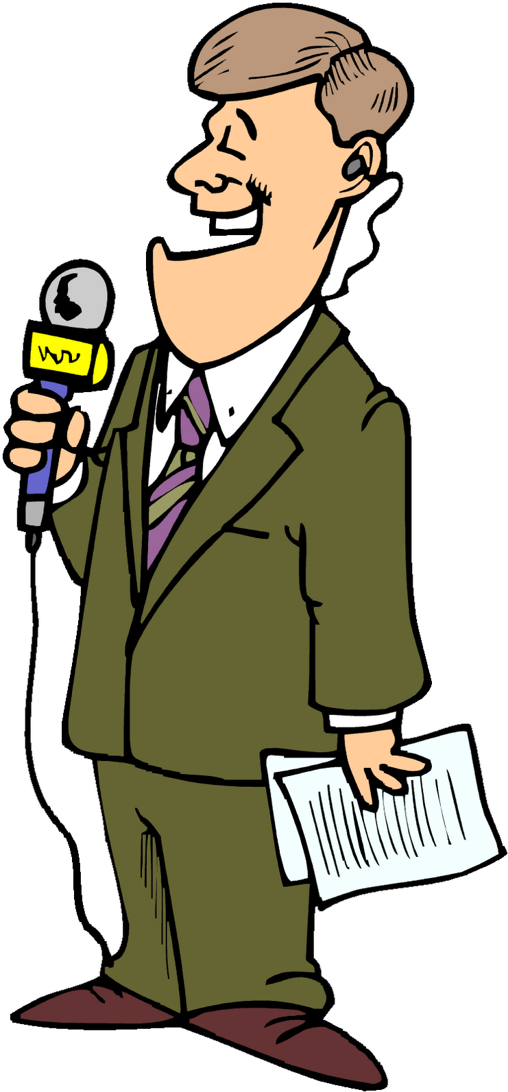 Animated News Reporterwith Microphone PNG