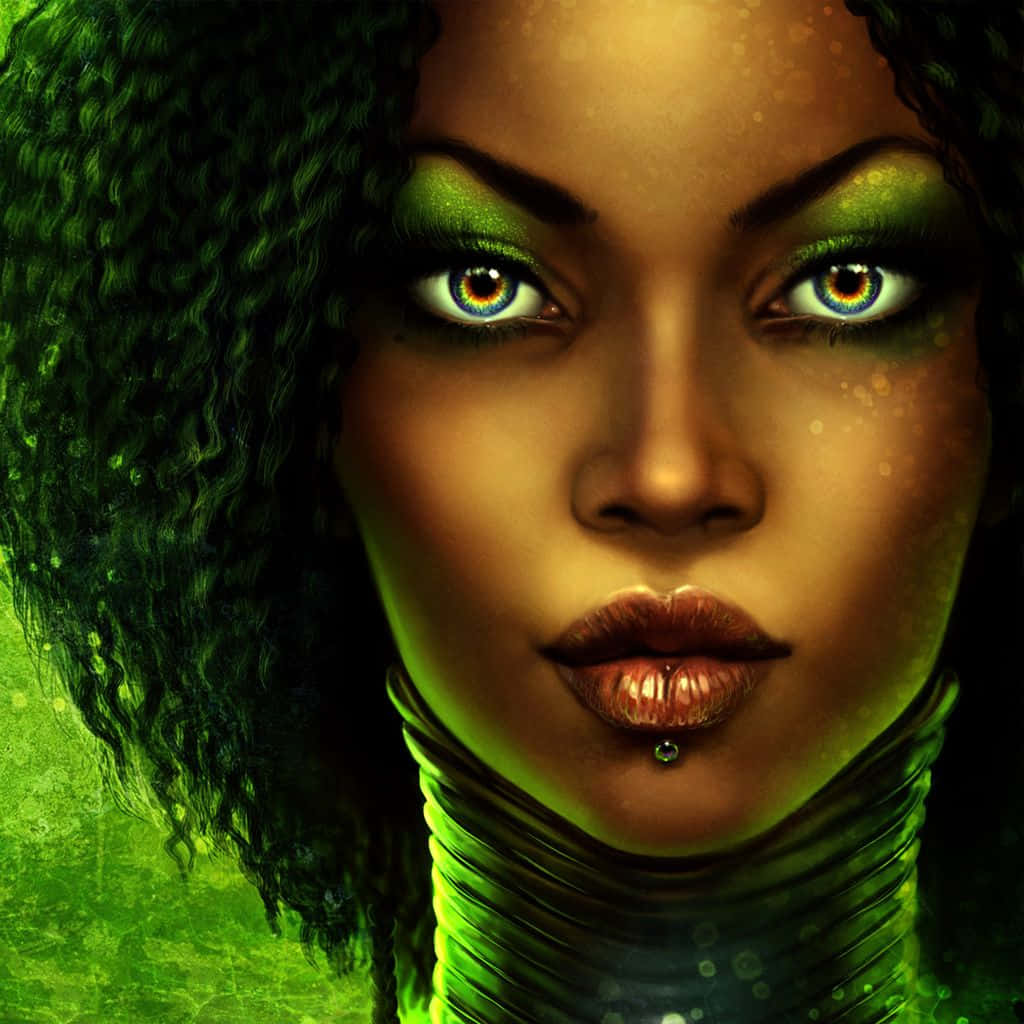 Animated Nigerian Woman Portrait Wallpaper