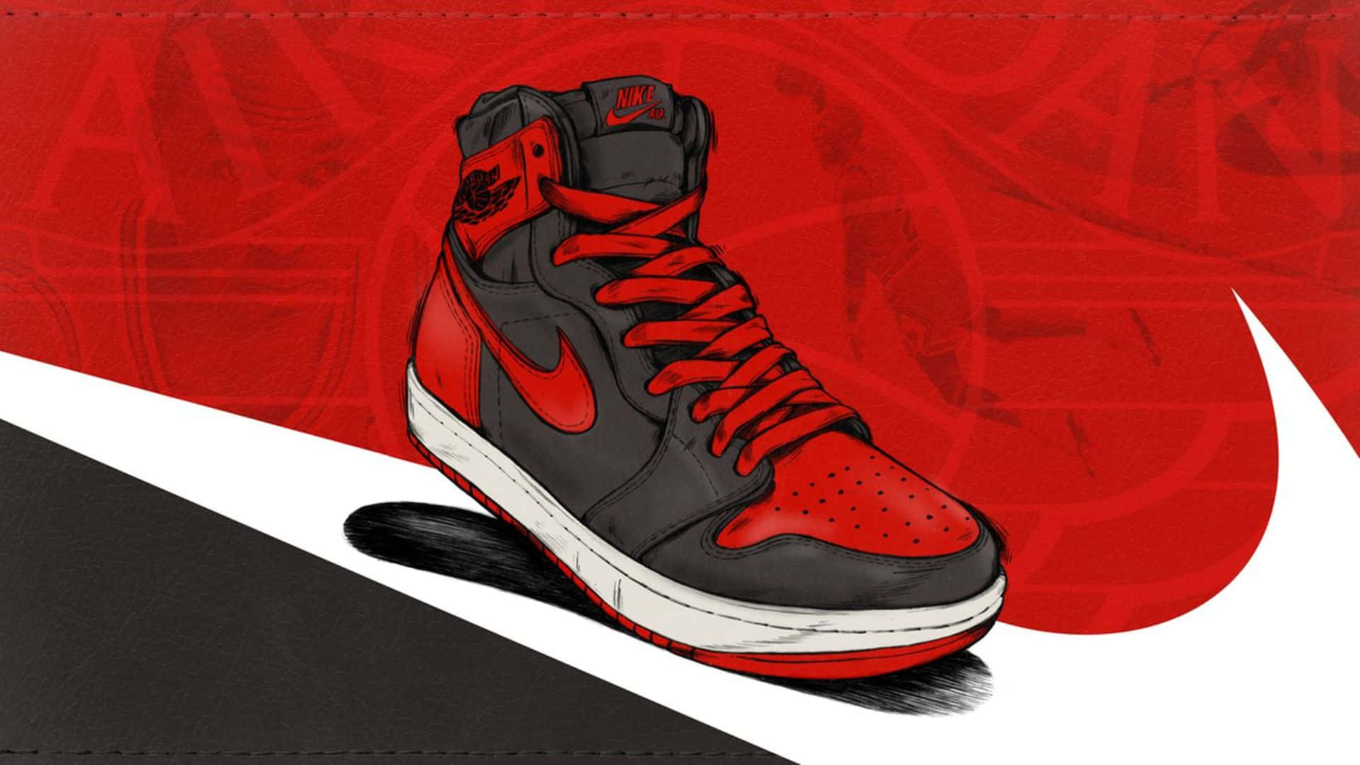 Animeret Nike Jordan Air 1 Sko Wallpaper