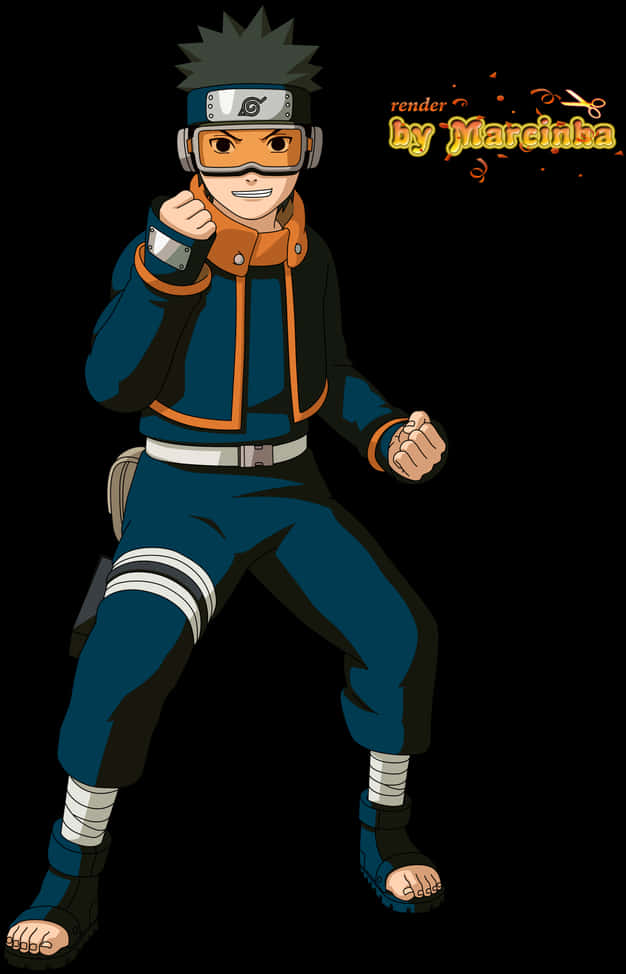 Animated Ninja Character Pose PNG